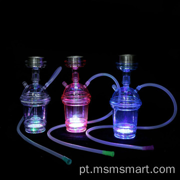 Custom novo design led shisha bolso mini cachimbo de água de plástico